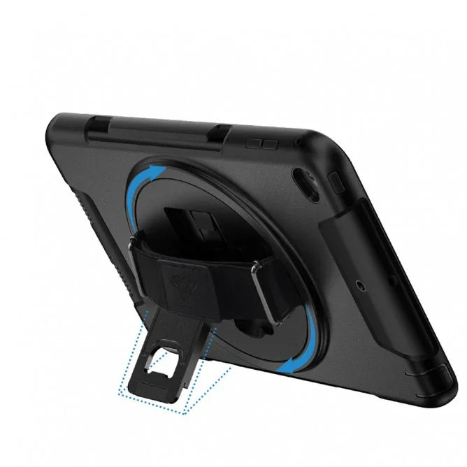 Armor-X Exn Case For iPad 8Th Gen 10.2 (2020 & 2019) Ultimate 3 Layers Shockproof Rugged Case With Hand Strap & Kick Stand- Black - Tashqila Armor-X Exn Case For iPad 8Th Gen 10.2 (2020 & 2019) Ultimate 3 Layers Shockproof Rugged Case With Hand Strap & Kick Stand- Black - Tashqila